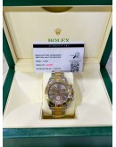 ROLEX DAYTONA COSMOGRAPH HALF 18K 750 YELLOW GOLD REF 116523 CEMENT GREY DIAL 40MM AUTOMATIC WATCH