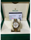 ROLEX DAYTONA SUPERLATIVE CHRONOGRAPH COSMOGRAPH HALF 18K 750 YELLOW GOLD REF 16523 WHITE DIAL 40MM AUTOMATIC WATCH 