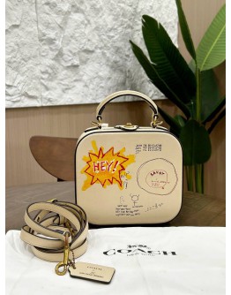 SEASONAL LIMITED SPECIAL EDITION COACH X JEAN-MICHEL BASQUIAT TOP HANDLE CROSSBODY BAG 