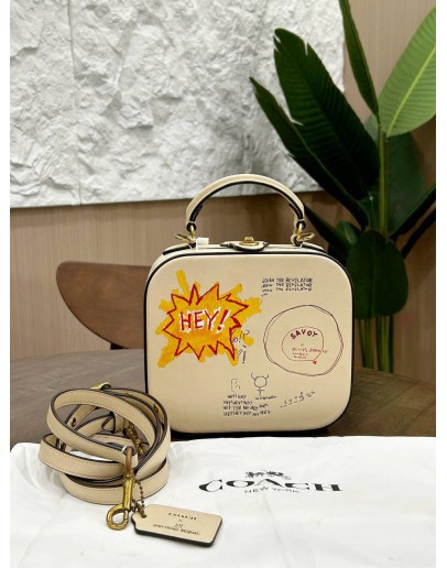 SEASONAL LIMITED SPECIAL EDITION COACH X JEAN-MICHEL BASQUIAT TOP HANDLE CROSSBODY BAG 