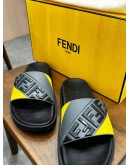 FENDI RUBBER FUSSBETTS SLIDE WITH EMBOSSED DIAGONAL FF MOTIF 