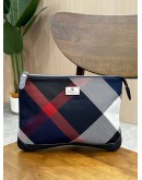 BURBERRY BLACK LABEL CLUTCH IN CHECKED CANVAS