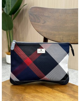 BURBERRY BLACK LABEL CLUTCH IN CHECKED CANVAS