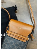 CELINE PHONE POUCH CROSSBODY IN TRIOMPHE CANVAS & LEATHER 