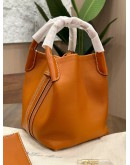 LORO PIANA SMALL BALE BAG IN WARM TAN SUN GOLD L0C2 SMOOTH CALF LEATHER