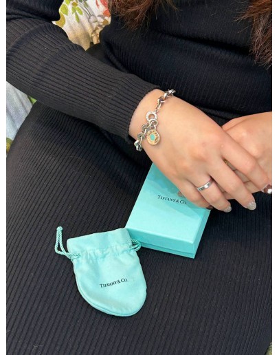 TIFFANY & CO SILVER 1837 925 SILVER CHARM BRACELET  