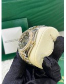 ROLEX DATEJUST 36 REF 116243 HALF 18K 750 YELLOW GOLD & FACTORY DIAMONDS BEZEL BLACK DIAL 36MM AUTOMATIC WATCH  