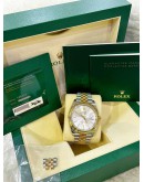 ROLEX DATEJUST 41 REF 126333 JUBILEE HALF 18K 750 YELLOW GOLD SILVER DIAL 41MM AUTOMATIC WATCH  