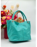 LANCEL FRENCH FLAIR HOBO SHOULDER BAG IN TURQUOISE PEBBLED LEATHER