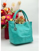 LANCEL FRENCH FLAIR HOBO SHOULDER BAG IN TURQUOISE PEBBLED LEATHER