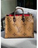LOUIS VUITTON ON THE GO GM IN REVERSE MONOGRAM CANVAS HANDLE TOTE BAG