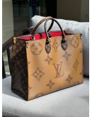 LOUIS VUITTON ON THE GO GM IN REVERSE MONOGRAM CANVAS HANDLE TOTE BAG
