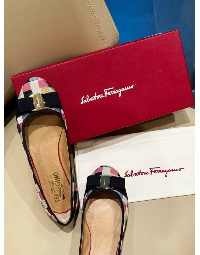 SALVATORE FERRAGAMO PATCHWORK VARINA BALLET FLAT 