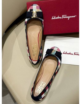 SALVATORE FERRAGAMO PATCHWORK VARINA BALLET FLAT 