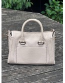 MICHAEL KORS CARINE SMALL STUDDED PEBBLED LEATHER SATCHEL  