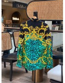 VERSACE JEANS COUTURE MENS LEOPARD PRINT LONG SLEEVE SHIRT