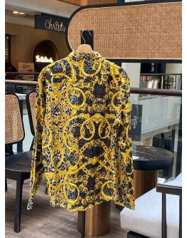 VERSACE JEANS COUTURE MENS LEO CHAIN PRINT LONG SLEEVE SHIRT