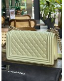 CHANEL MEDIUM BOY IN SOFT YELLOW PATENT LEATHER