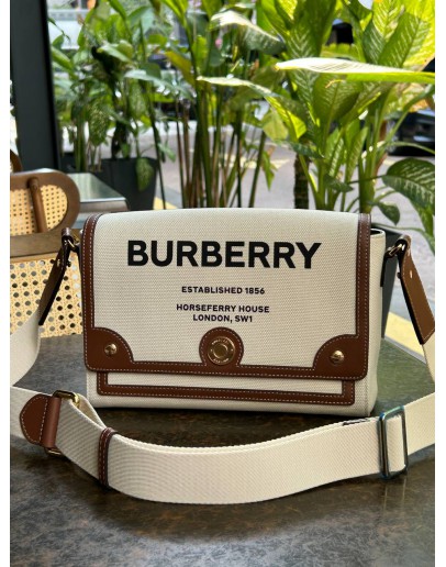 BURBERRY HORSEFERRY PRINT CANVAS NOTE CROSSBODY BAG