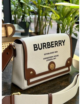 BURBERRY HORSEFERRY PRINT CANVAS NOTE CROSSBODY BAG