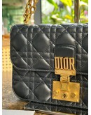 CHRISTIAN DIOR DIORADDICT FLAP BAG IN BLACK CANNAGE LAMBSKIN LEATHER