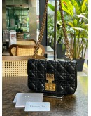 CHRISTIAN DIOR DIORADDICT FLAP BAG IN BLACK CANNAGE LAMBSKIN LEATHER
