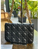 CHRISTIAN DIOR DIORADDICT FLAP BAG IN BLACK CANNAGE LAMBSKIN LEATHER