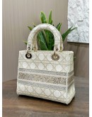 CHRISTIAN DIOR SEASONAL MEDIUM LADY DIOR D-LITE DRAPE IN CRYSTAL