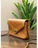 CHANEL MINI SQUARE COCO CHEVRON ENVELOPE CHAIN BAG  