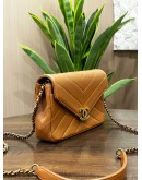 CHANEL MINI SQUARE COCO CHEVRON ENVELOPE CHAIN BAG  