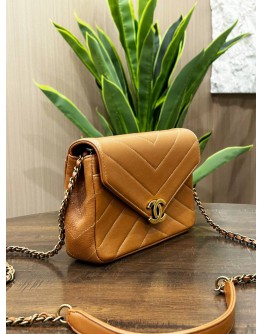 CHANEL MINI SQUARE COCO CHEVRON ENVELOPE CHAIN BAG  