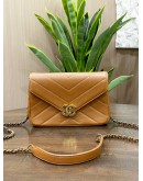 CHANEL MINI SQUARE COCO CHEVRON ENVELOPE CHAIN BAG  