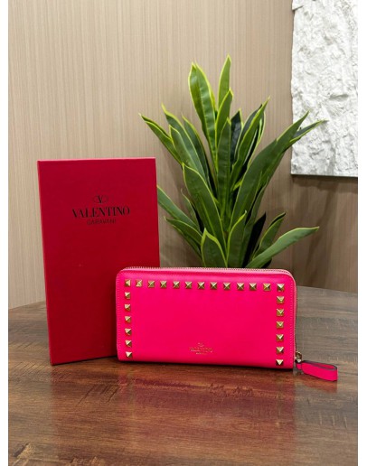 VALENTINO GARAVANI ROCKS STUD LONG ZIPPY WALLET