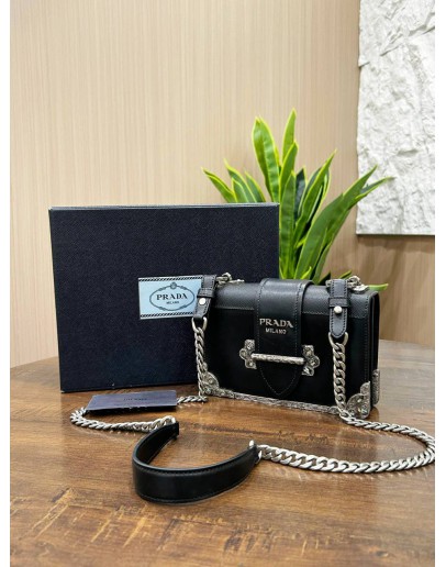 PRADA CAHIER CRYSTAL CHAIN CROSSBODY BAG