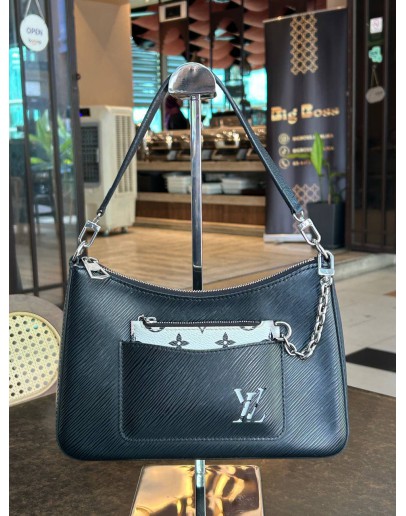 LOUIS VUITTON MARELLE IN BLACK & WHITE EPI LEATHER SHOULDER HANDBAG  