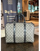 GUCCI VINTAGE MEDIUM BOSTON BAG IN GG CANVAS AND LEATHER