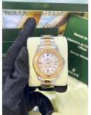 ROLEX YATCH MASTER REF 168623 DIAMOND MOP MOTHER OF PEARL & 18K 750 YELLOW GOLD LIMITED PIECE 35MM DIAL AUTOMATIC WATCH