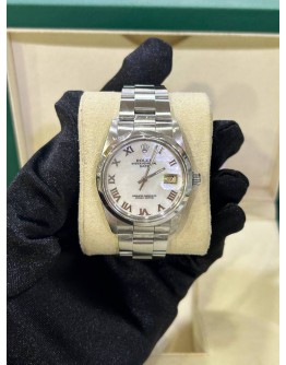 ROLEX OYSTER PERPETUAL FATE REF 15000 MOTHER OF PEARL DIAL 34MM AUTOMATIC WATCH