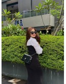 CHANEL VINTAGE SINGLE FLAP IN BLACK PATENT LEATHER SILVER HARDWARE CHAIN SHOULDER BAG