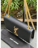 YSL YVES SAINT LAURENT SMALL KATE GOLD CHAIN CROSSBODY SHOULDER BAG IN GRAINED CALF LEATHER