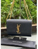 YSL YVES SAINT LAURENT SMALL KATE GOLD CHAIN CROSSBODY SHOULDER BAG IN GRAINED CALF LEATHER