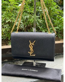 YSL YVES SAINT LAURENT SMALL KATE GOLD CHAIN CROSSBODY SHOULDER BAG IN GRAINED CALF LEATHER