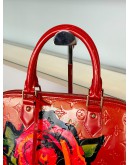 LOUIS VUITTON X STEPHAN SPROUSE ROSES PRINTS LIMITED SPECIAL SEASONAL EDITION SERIES GM ALMA IN MONOGRAM VERNIS LEATHER HANDBAG