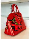 LOUIS VUITTON X STEPHAN SPROUSE ROSES PRINTS LIMITED SPECIAL SEASONAL EDITION SERIES GM ALMA IN MONOGRAM VERNIS LEATHER HANDBAG