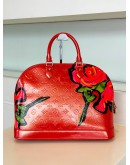 LOUIS VUITTON X STEPHAN SPROUSE ROSES PRINTS LIMITED SPECIAL SEASONAL EDITION SERIES GM ALMA IN MONOGRAM VERNIS LEATHER HANDBAG