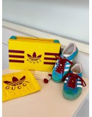 GUCCI X ADIDAS GAZELLE SNEAKERS IN LIGHT BLUE COLOURWAY
