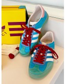 GUCCI X ADIDAS GAZELLE SNEAKERS IN LIGHT BLUE COLOURWAY