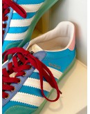 GUCCI X ADIDAS GAZELLE SNEAKERS IN LIGHT BLUE COLOURWAY