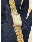 ROLEX CELLINI FULL 18K 750 YELLOW GOLD FACTORY DIAMONDS 3/6/9 BLUE SAPPHIRE INDICES REF 4930 GOLD TEXTURE DIAL 33MM X 24MM MANUAL WINDING WATCH