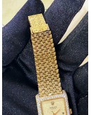 ROLEX CELLINI FULL 18K 750 YELLOW GOLD FACTORY DIAMONDS 3/6/9 BLUE SAPPHIRE INDICES REF 4930 GOLD TEXTURE DIAL 33MM X 24MM MANUAL WINDING WATCH